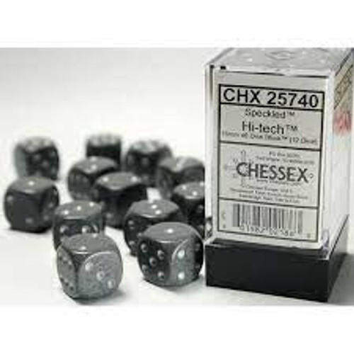 Chessex: 12Ct Speckled D6 Dice Set High Tech (CHX25740)