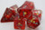 Scarlet Daisy Polyhedral Dice Set