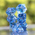 DnDWoW: 7Ct Sharp Edge Polyhedral Dice Set: Clear Blue Flower