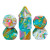 Polyhedral Dice Set: Teal Sunrise