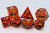 Polyhedral Dice Set: Sharp Edge Moving Eye Amber Cyclops