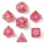 Wyrmforged Rollers: Rounded Edge 7 Piece Dice Set: Sakura Blossom: Pink Ink