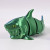 3D Printed Articulated Shark: Green/Blue