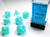 Chessex: 7Ct Frosted Polyhedral Dice Set Teal/White (CHX27405)