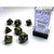 Chessex: 7Ct Leaf Polyhedral Dice Set Black/Gold/Silver (CHX27418)