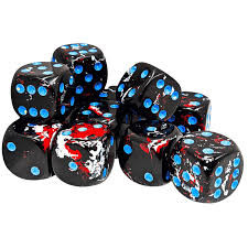 Chessex: 12Ct Brush D6 Dice Set Dark Side/Blue (CHX24608) - Game