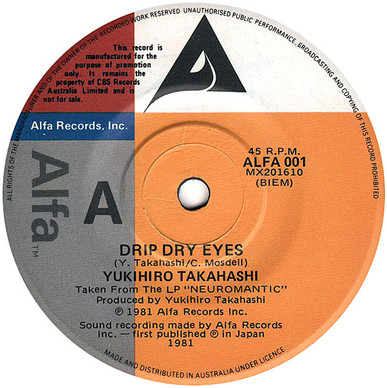 Yukihiro Takahashi - Drip Dry Eyes VG+