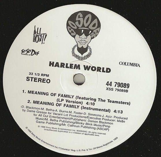 Harlem World - I Really Like It / Meaning Of Family