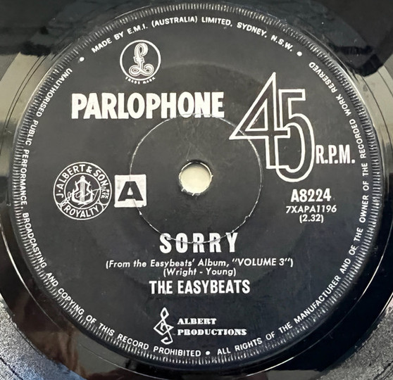 The Easybeats - Sorry / Funny Feelin' VG