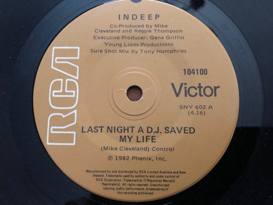 Indeep - Last Night A D.J. Saved My Life VG+