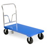 Solid, smooth steel deck platform cart