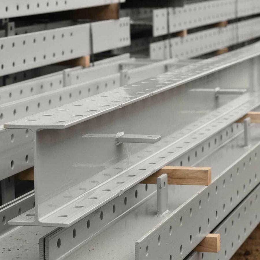 Cantilever uprights, side view