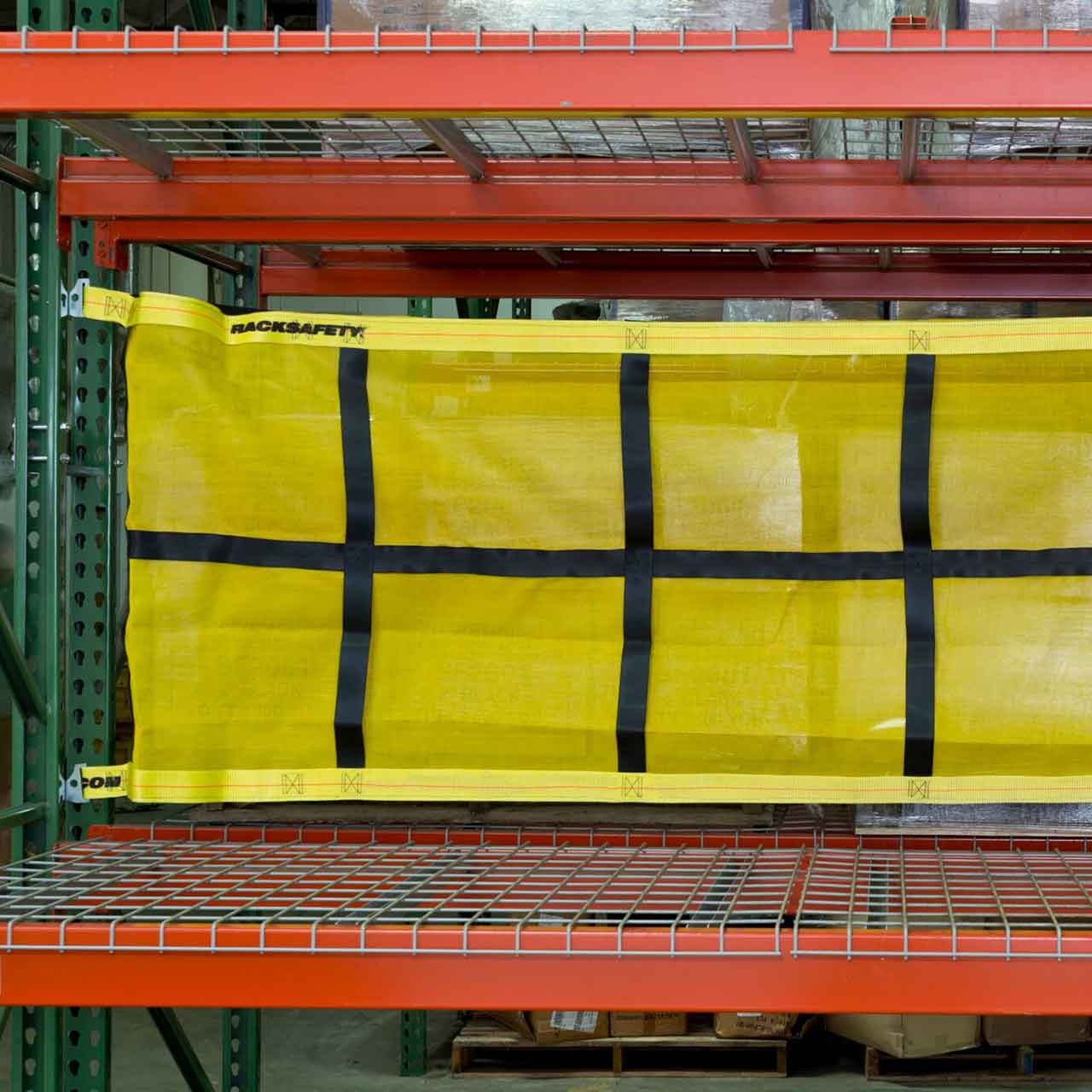 Pallet racking fixed safety nets