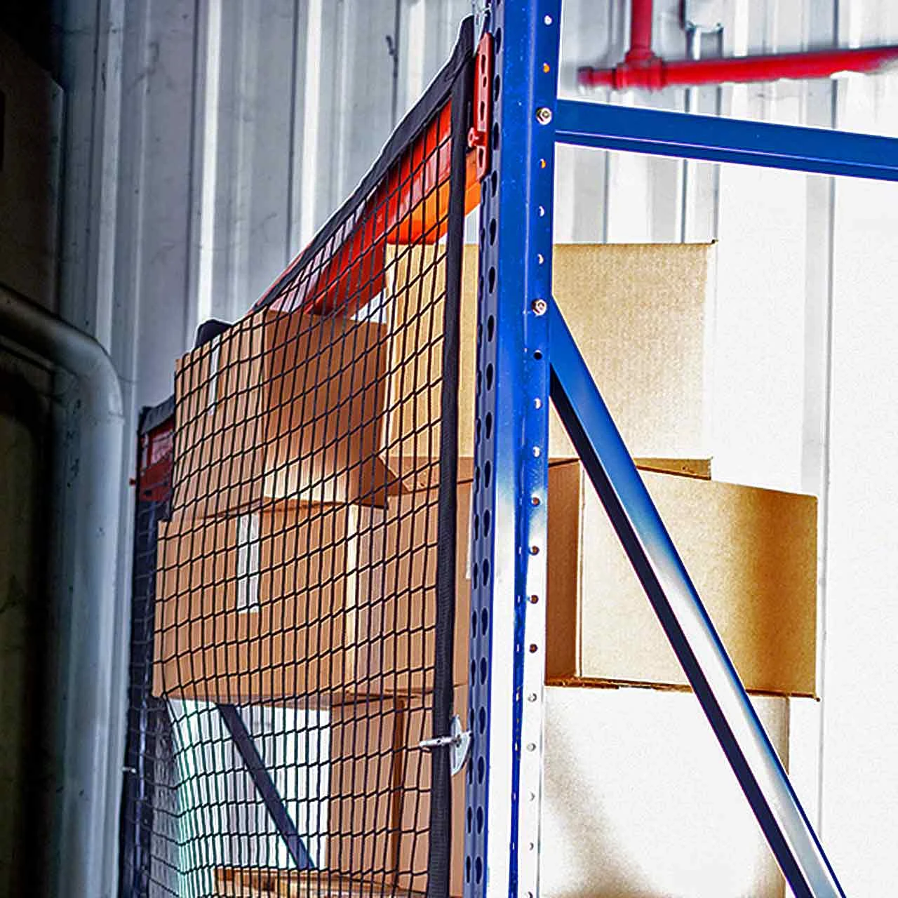 Netting stops products from pushing through and dropping onto the floor