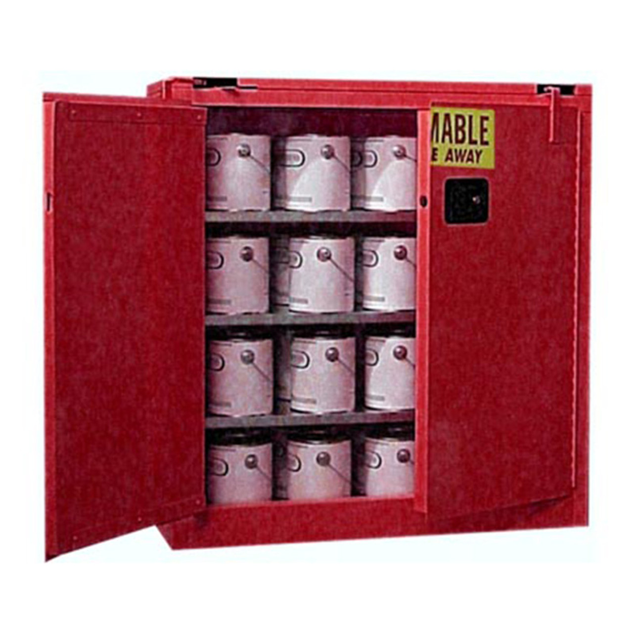 Flammable Paint and Ink Storage Cabinets Left Door Open