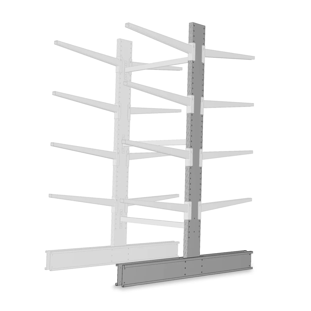 Cantilever racking upright and base