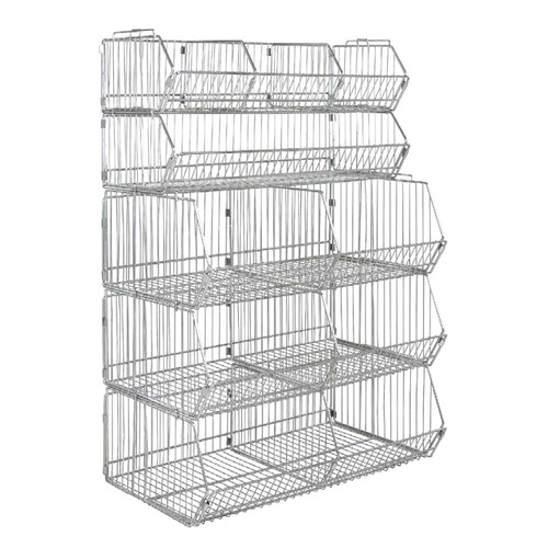 Stationary stacking wire shelving unit Stationary stacking wire shelving unit