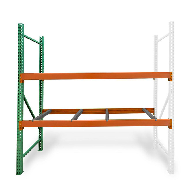 42" depth teardrop pallet racking adder kit with pallet supports