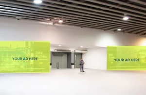 Vinyl on wall at Hall 3 from the Underwalkway