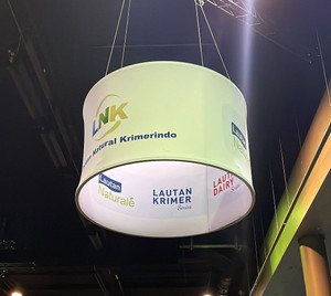 Circle banner above stand