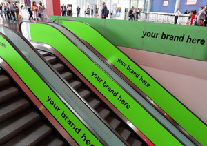 Escalator Railing Branding at South Access from Level -1