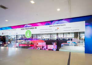 Vinyl Arch on Upperwalkway Glass Wall