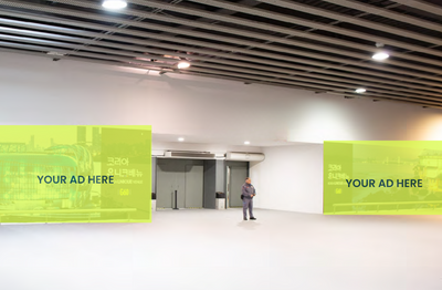 Vinyl on wall at Hall 3 from the Underwalkway