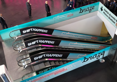 Escalator Railing Branding at South Access from Level -1