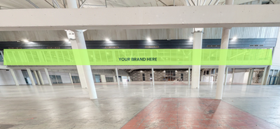 Branding of glass on the walkway in Hall 2