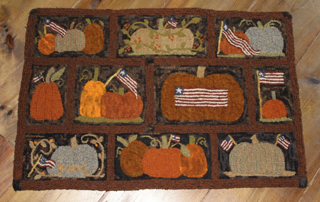 3 Pumpkins Rug Hooking Pattern