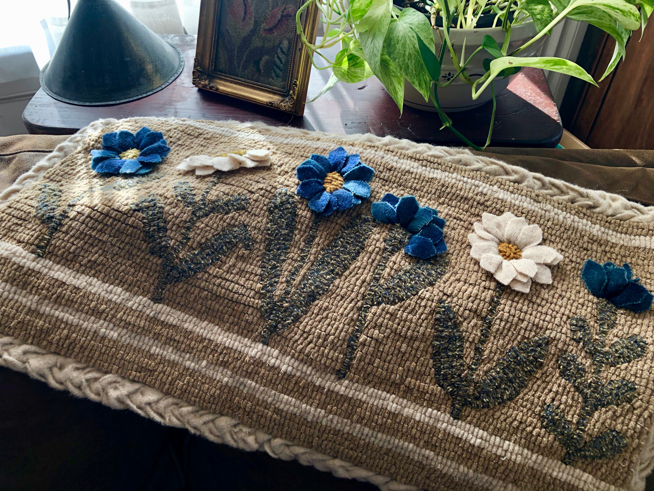 Carpet embroidery with printed pattern Leaf flowers Latch Hook