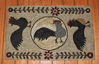 Rooster Design Rugs Rooster Rugs Nourison Bijou Rooster Hand Hooked Rug, 8.6' X 11.6'