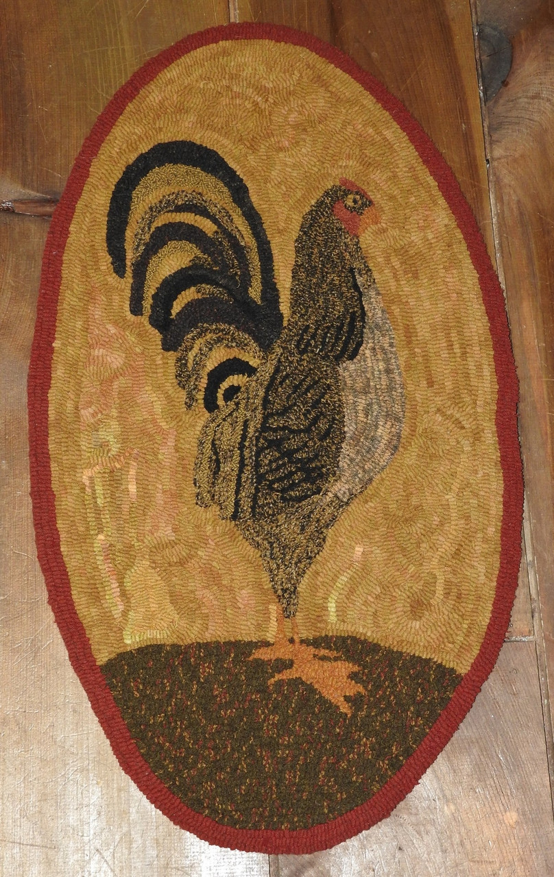 Primitive Rooster Rug Hooking Pattern