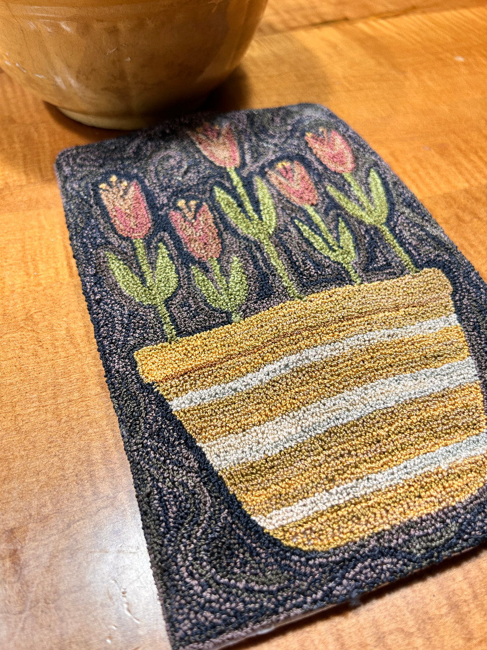 Spring Yelloware Bowl Punch Needle Pattern or Kit