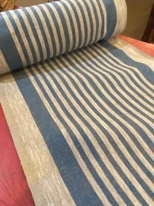 Feedsack Runner Fabric ~ Blue Multi Stripe Feedsack Runner Fabric ~ Blue Multi Stripe