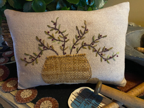 "Little Woven Basket" Stitchery Pattern or Kit