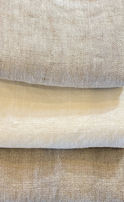 White Stitching Linen 1/4 yd. ~ Heavy Weight