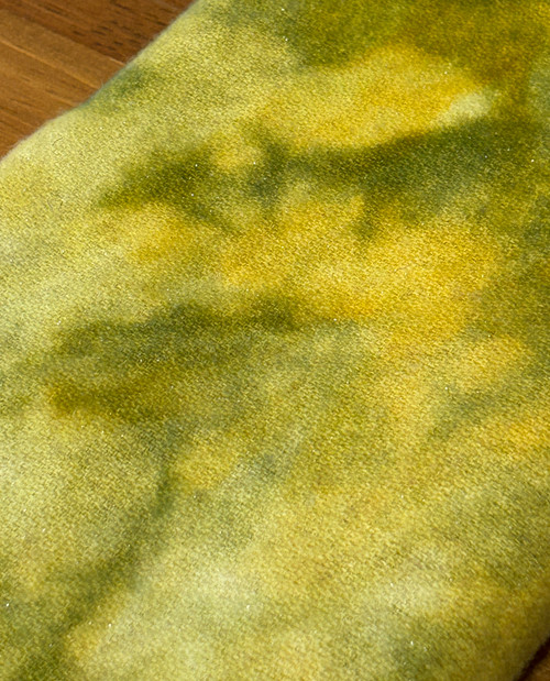 Green Pear Sparkle Hand Dyed Wool