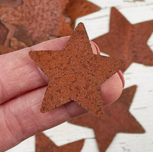 1 1/2 inch Rusty Tin star ~ Pack of 5