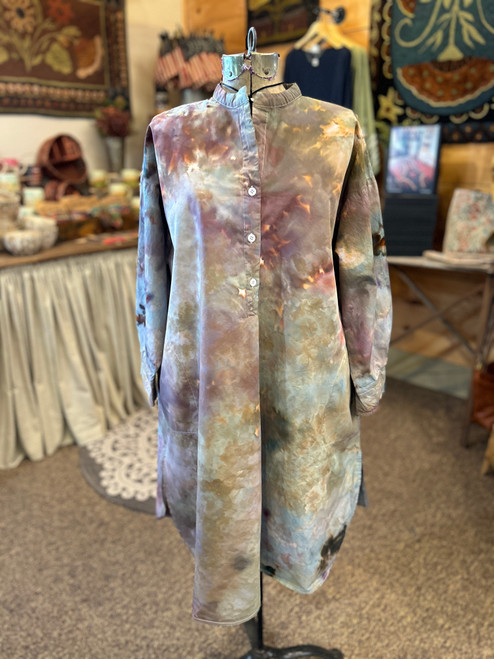 “Funky Frock” Artists Palette Ice Dyed Linen Tunic ~ Size M/L