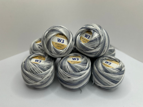 W3 Cool White ~ OTF Threads™️ #8 Pearl Cotton Variegated