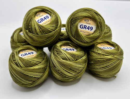 GR49 Olive Green ~ OTF Threads™️ #8 Pearl Cotton Variegated