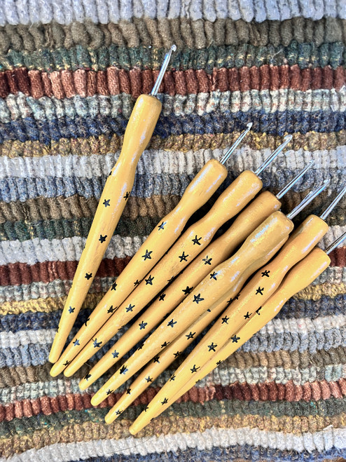 “Black Stars Magic Wand” Wooden Hook ~ Primitive End “Black Stars Magic Wand” Wooden Hook ~ Primitive End