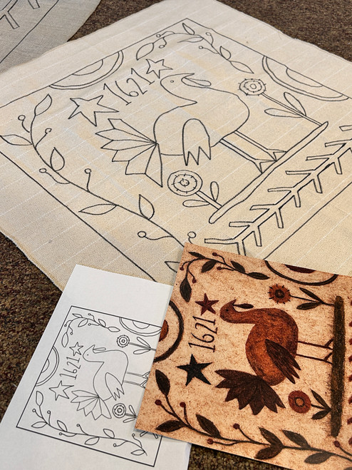 Julie's Doodles ~ 1621 Turkey Rug Hooking Pattern