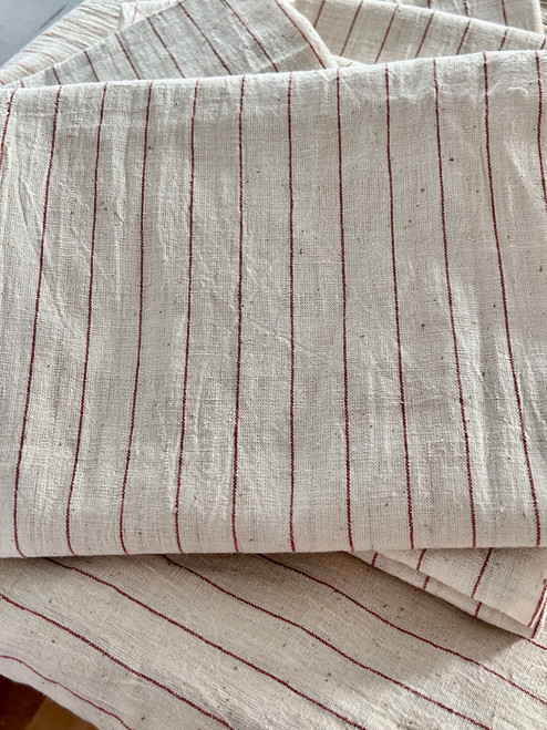 Red Stripe Organic Cotton Fabric