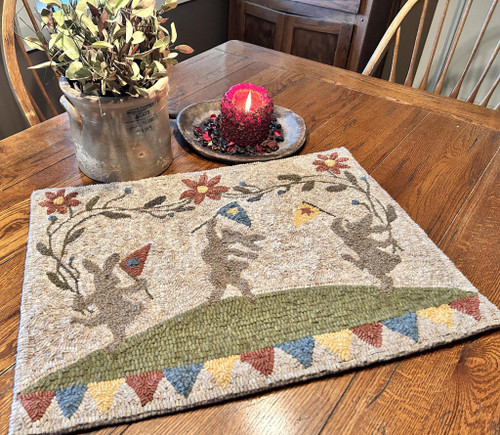 Dancing Bunnies Rug Hooking Pattern