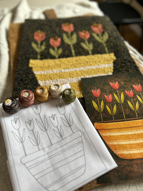 Spring Yelloware Bowl Punch Needle Pattern or Kit