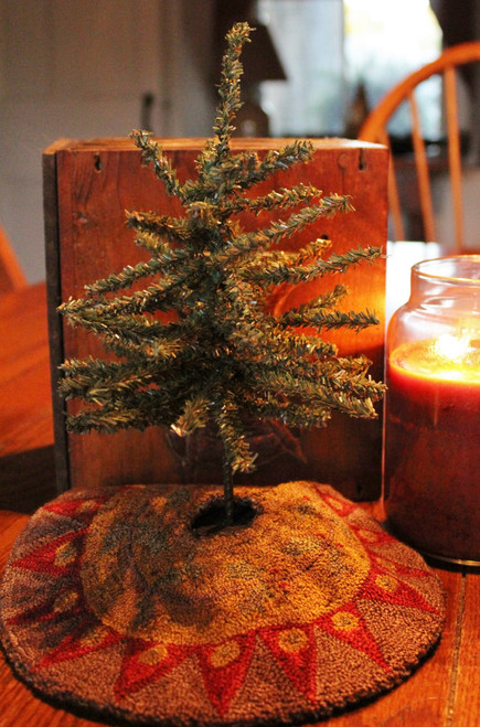 Holly Berries Tabletop Tree Skirt Punch Needle Pattern or Kit