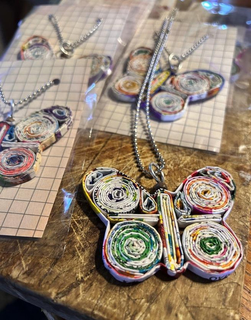 Paper Butterfly Necklace