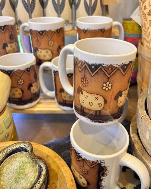 3 Sheep and Flowers Mug